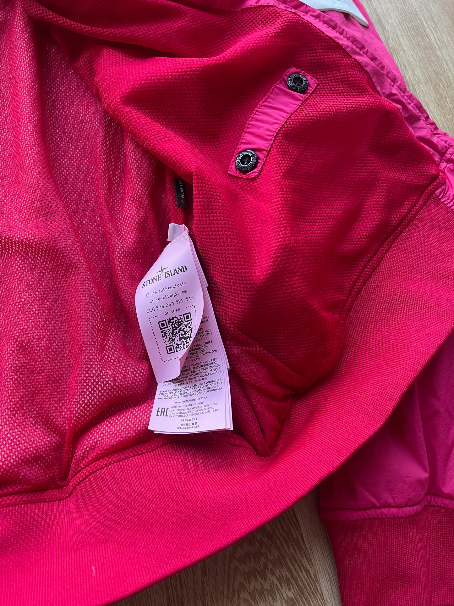 Stone Island Pink Skin Touch Nylon-TC Polartec Jacket (L)