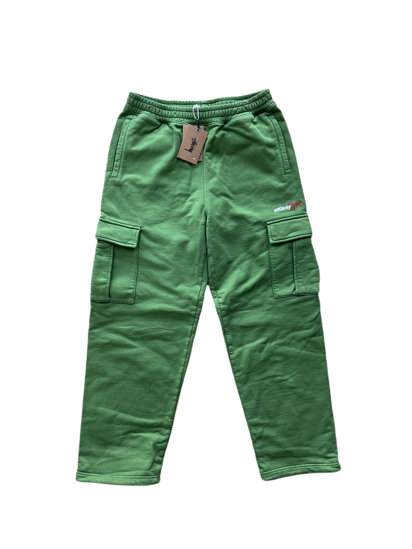 Stussy Sport Green Cargo Fleece Pants (M)