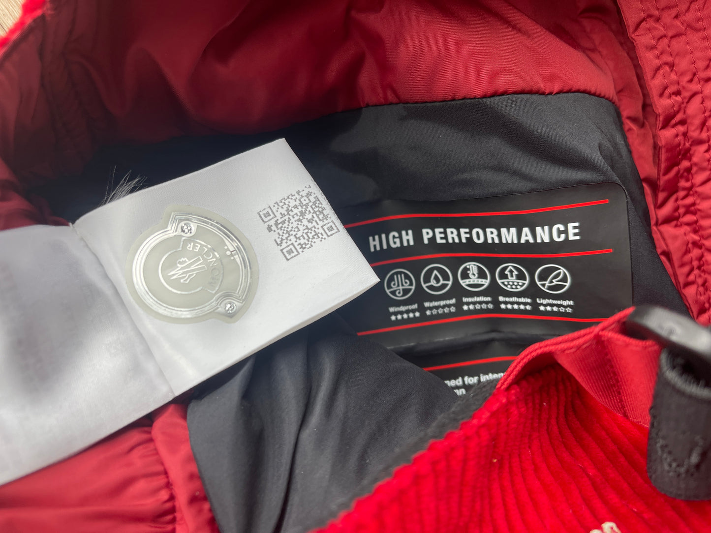Moncler Grenoble Red Corduroy Ski Bib (S)