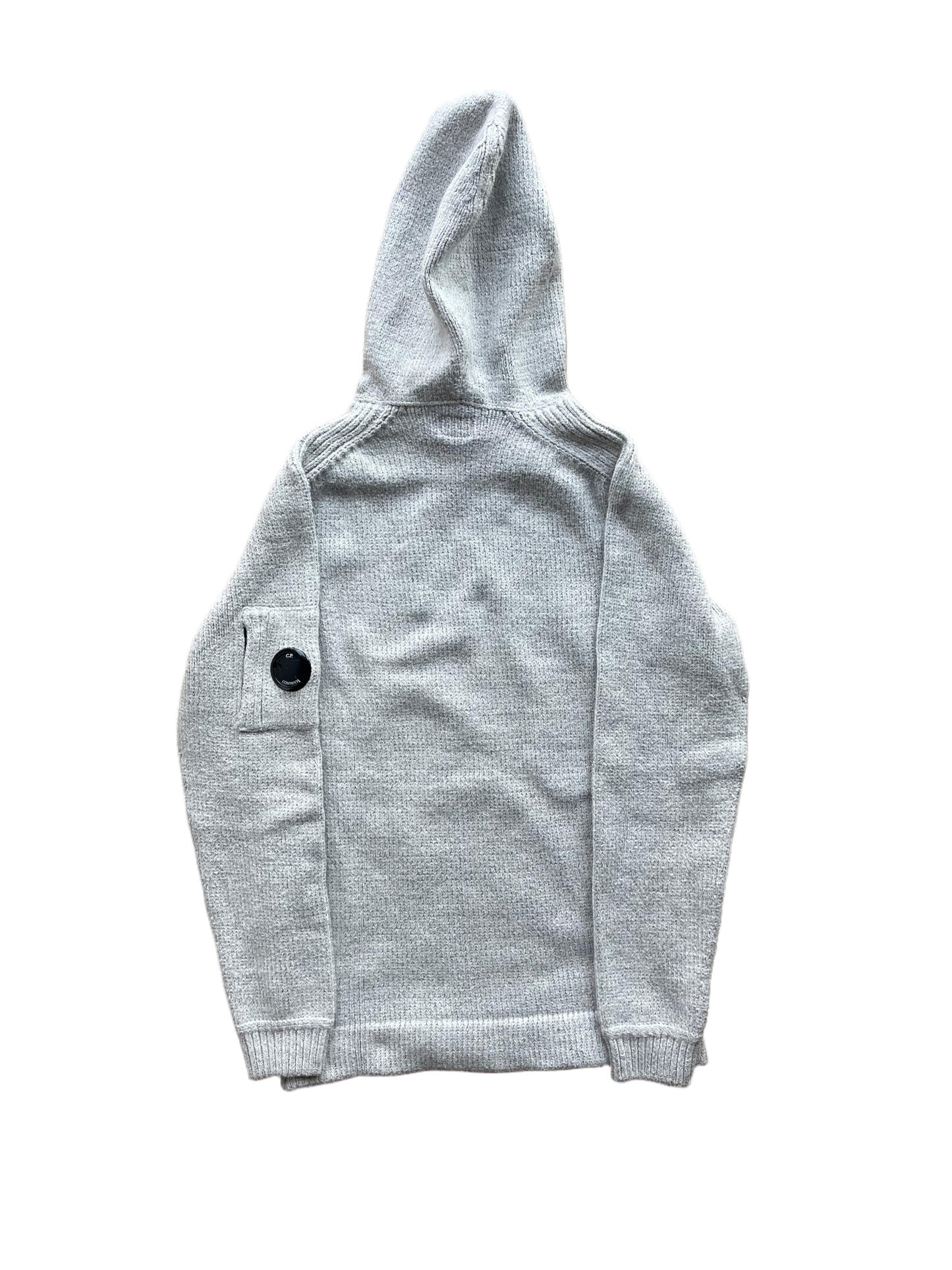 C.P. Company Grey Cotton/Nylon Knit Hoodie (L)