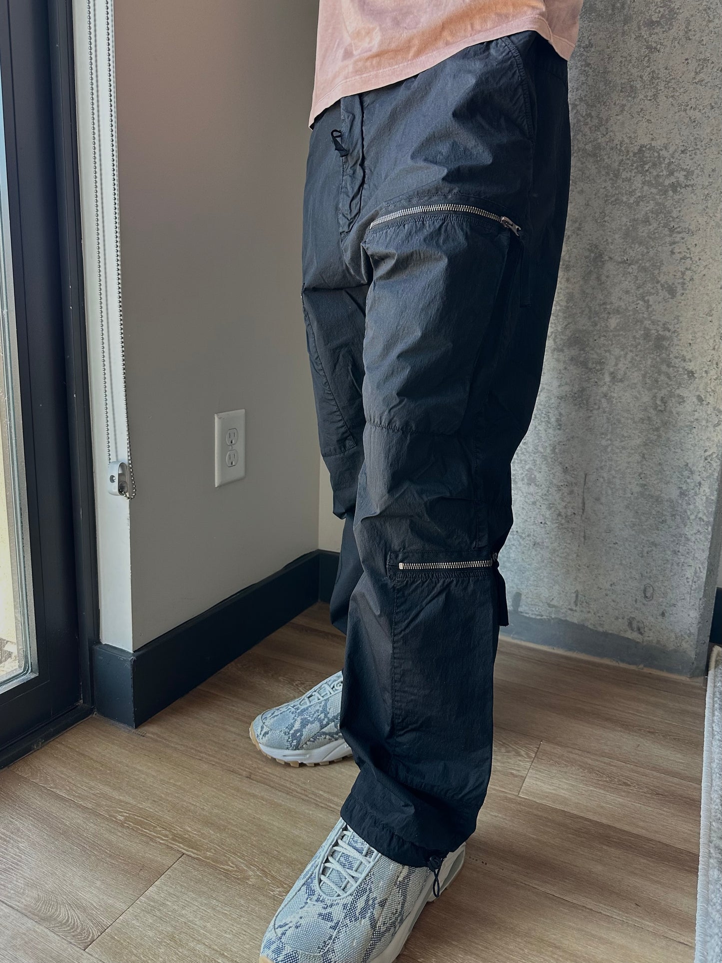C.P. Company Black Microreps Nylon Cargo Pants (34)