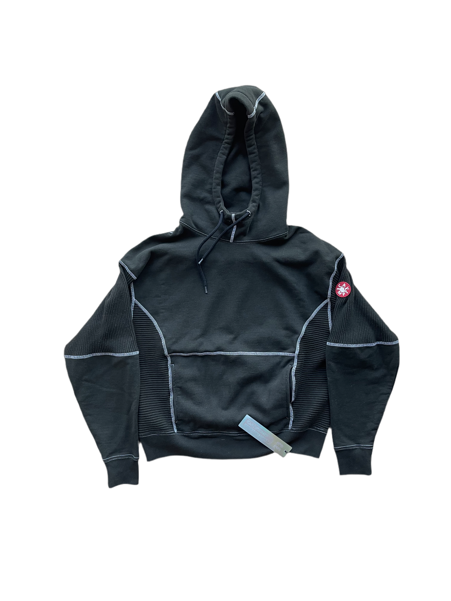 Cav Empt Black Wide Rib Cut Heavy Hoodie (S)