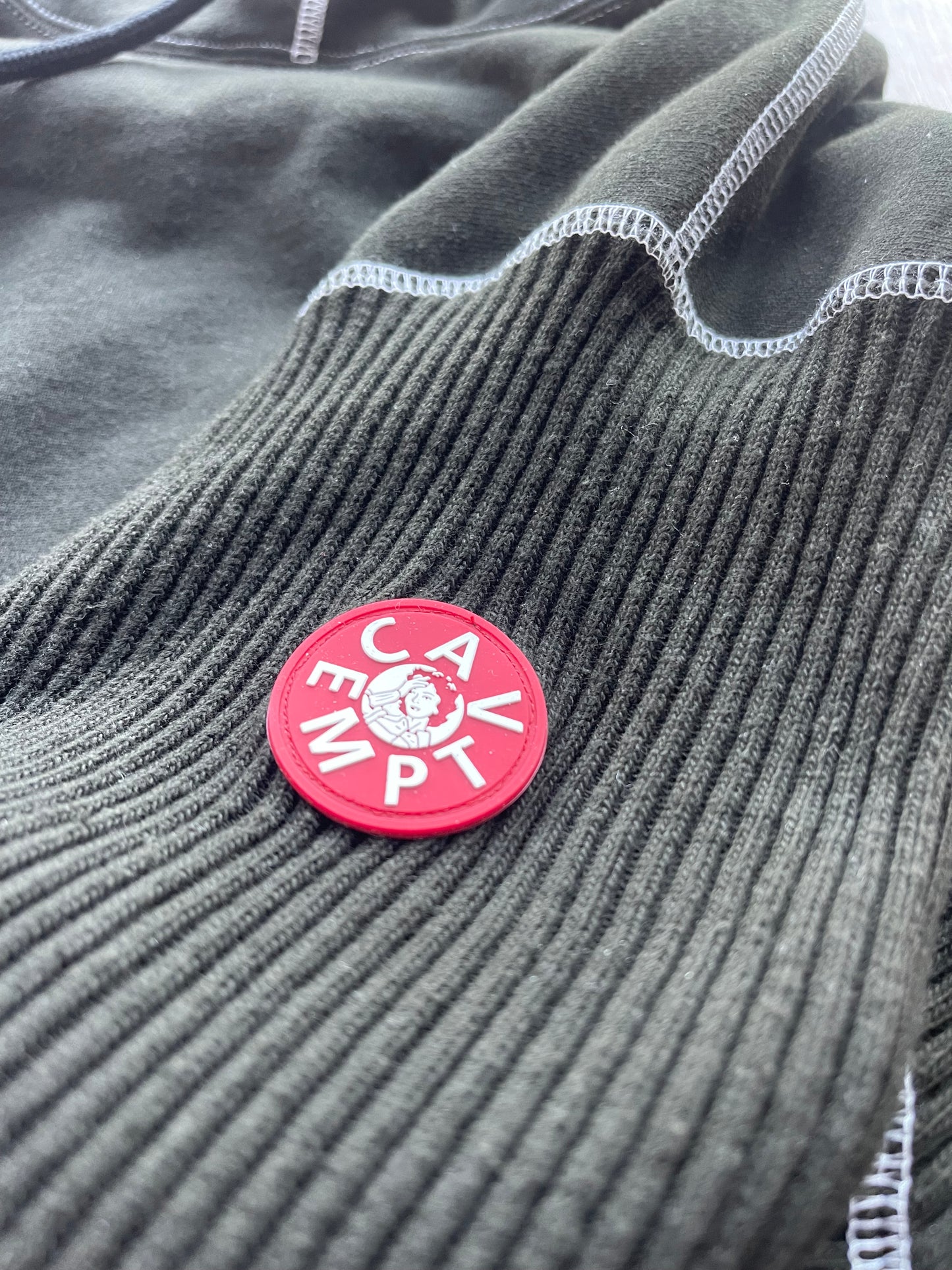 Cav Empt Black Wide Rib Cut Heavy Hoodie (S)