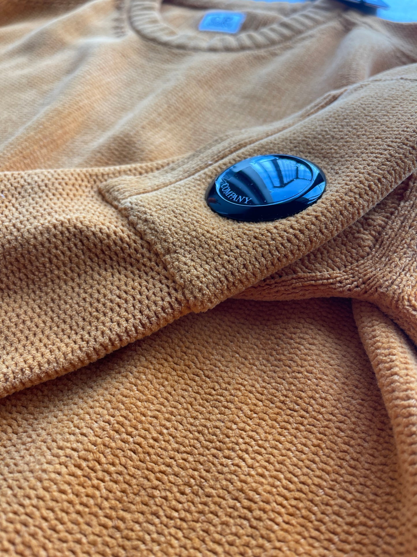 C.P. Company Orange Chenille Cotton Crew Neck Knit (L)