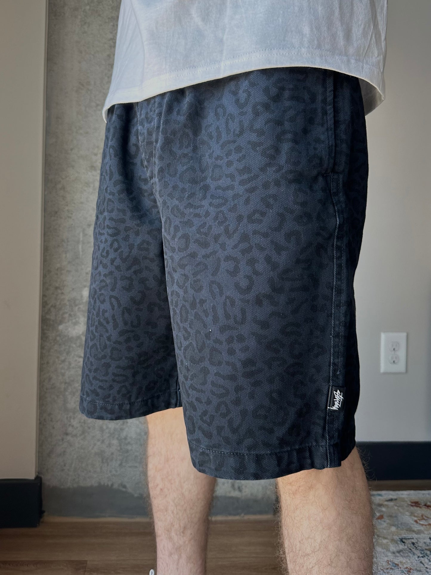 Stussy Blue Leopard Denim Shorts (M)
