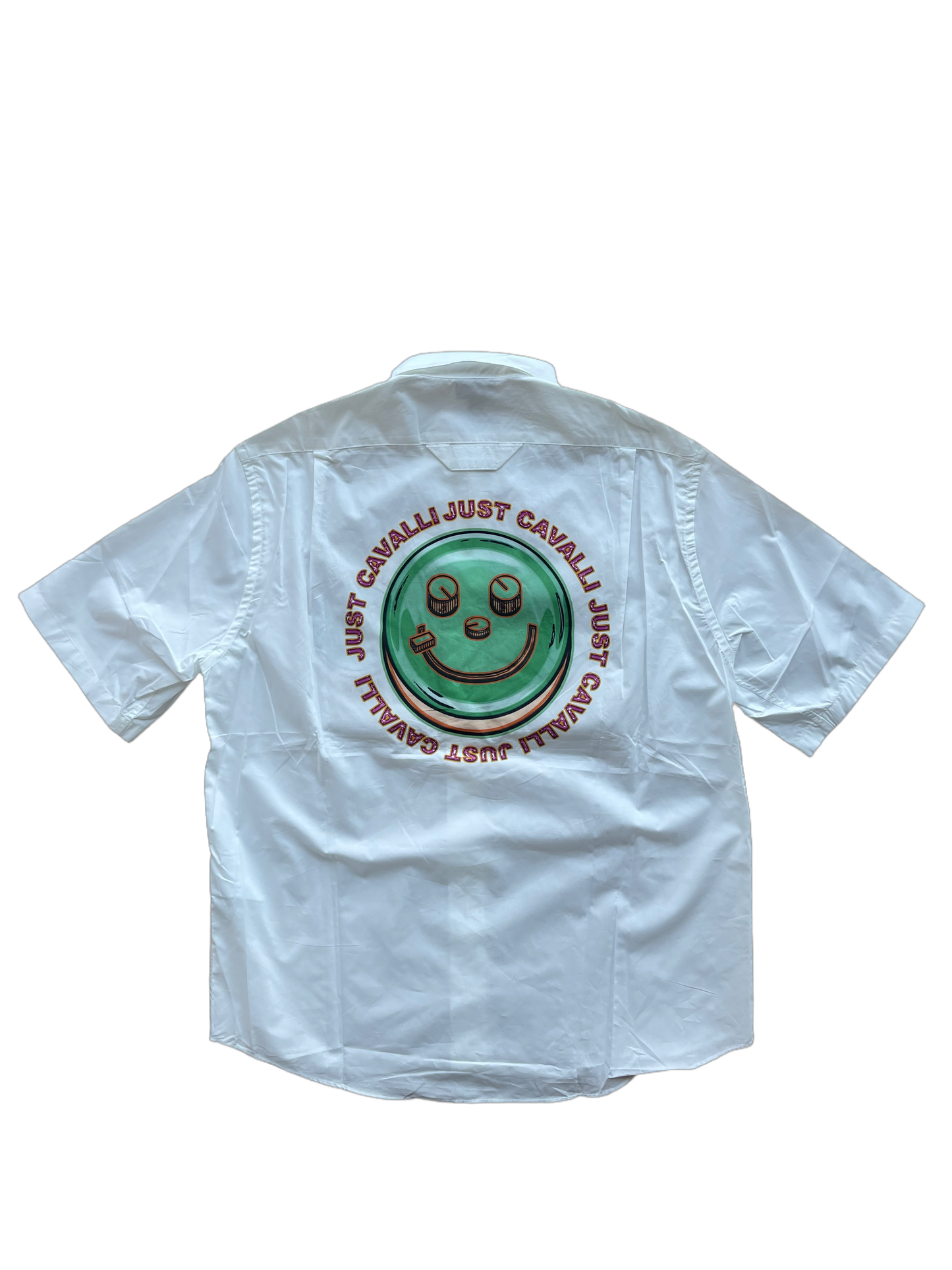 Just Cavalli White Smiley Logo Shirt (M)