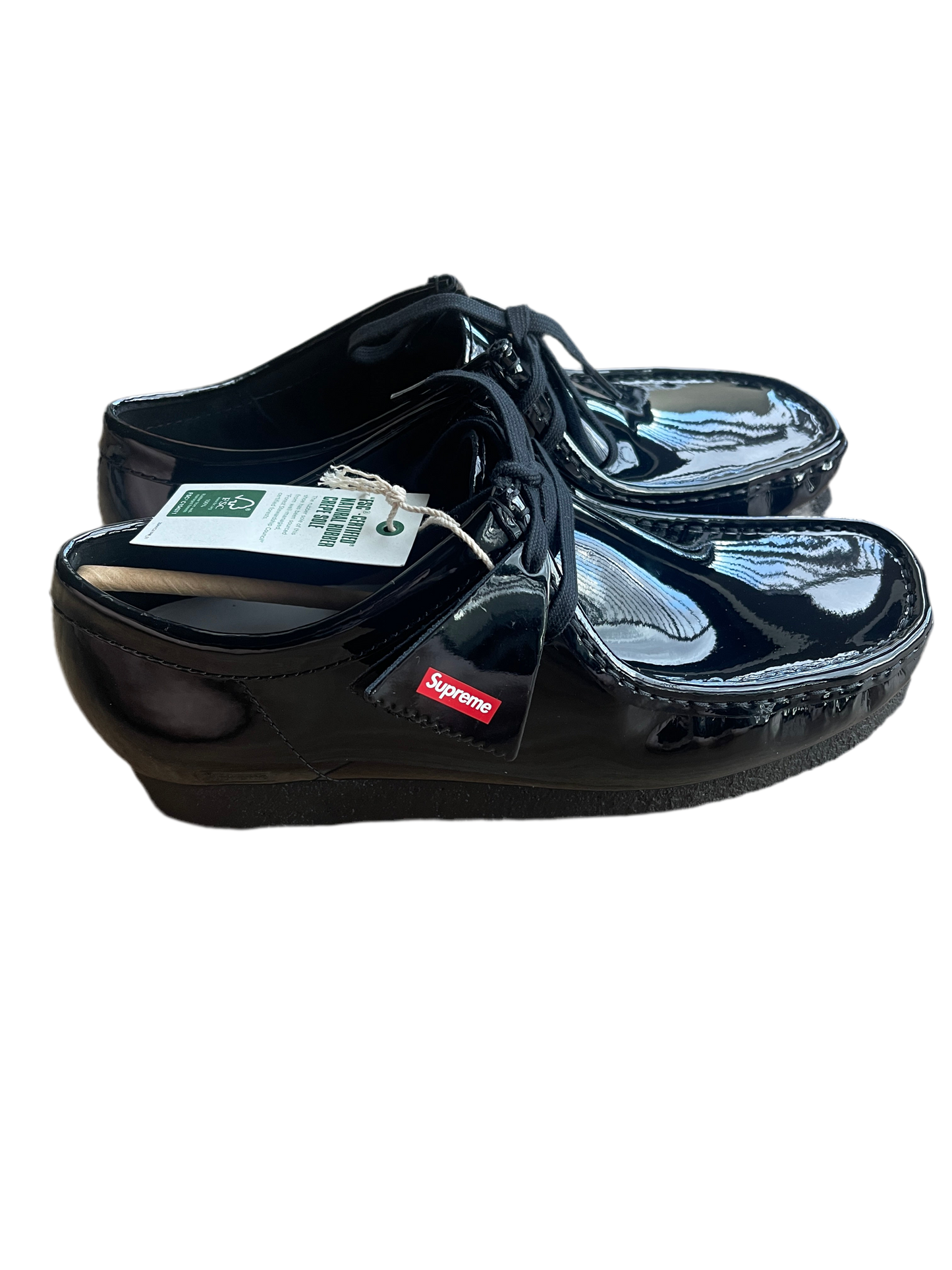 Supreme X Clarks Originals Wallabee Black Patent Leather Boots (9.5US)