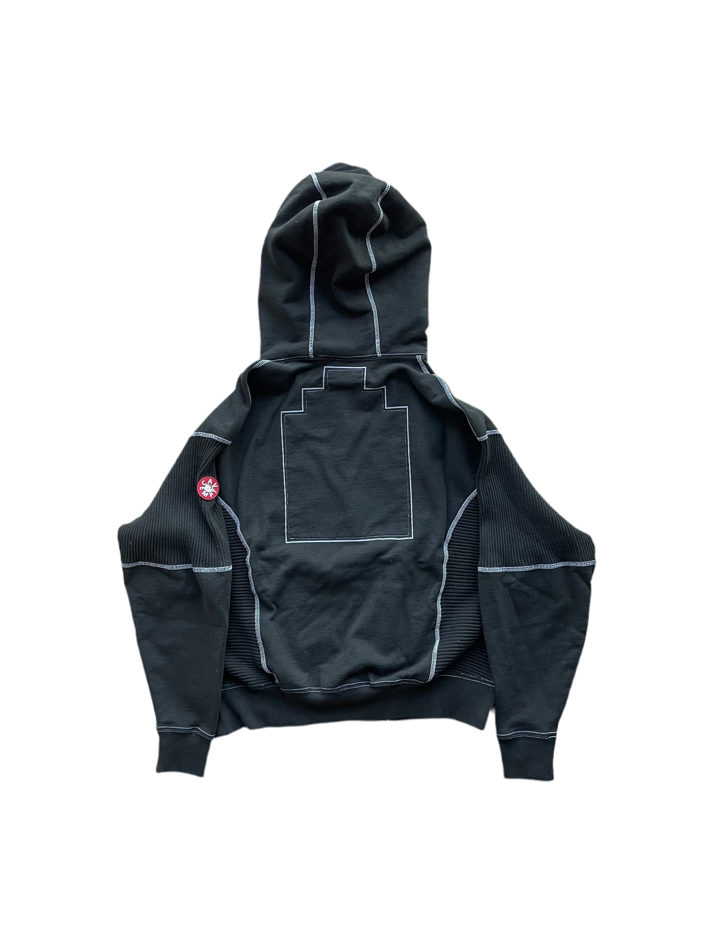 Cav Empt Black Wide Rib Cut Heavy Hoodie (S)