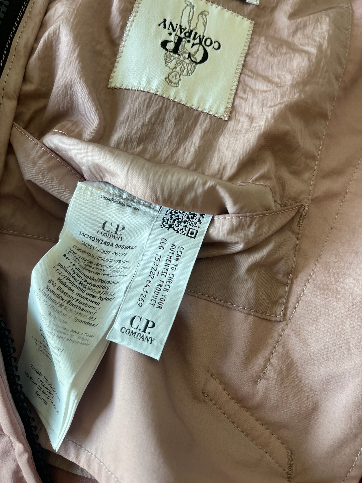 C.P. Company GD SHELL Light Pink Jacket (L)