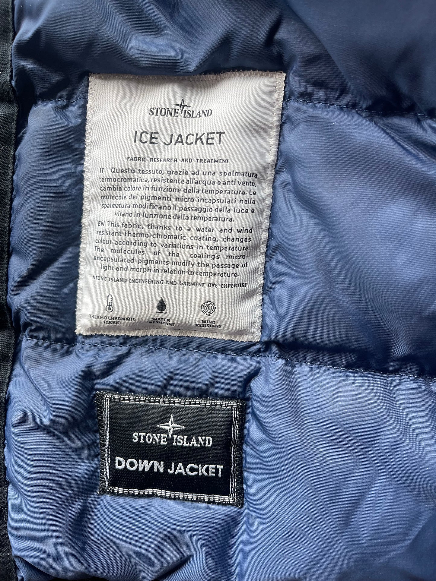 Stone Island 2011 Dark Blue Color Change Ice Down Jacket (L)