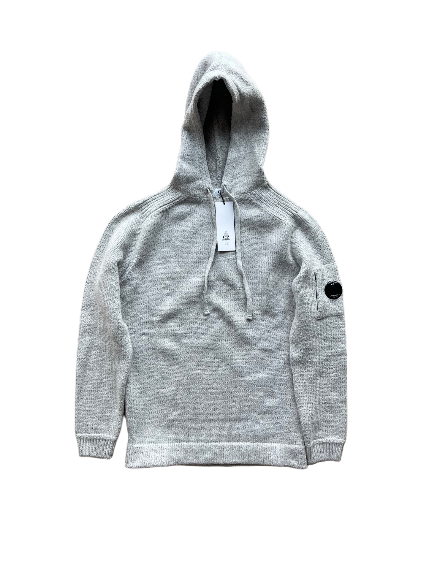 C.P. Company Grey Cotton/Nylon Knit Hoodie (L)