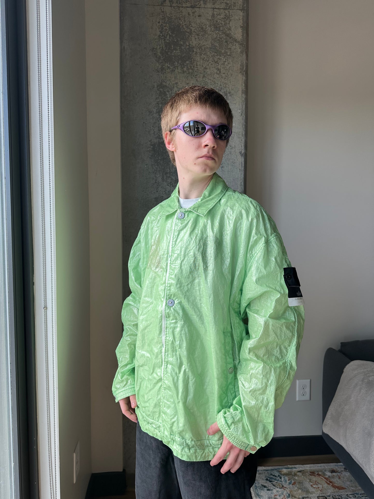 Stone Island Shadow Project Green Glass Linen-TC Jacket (XL)