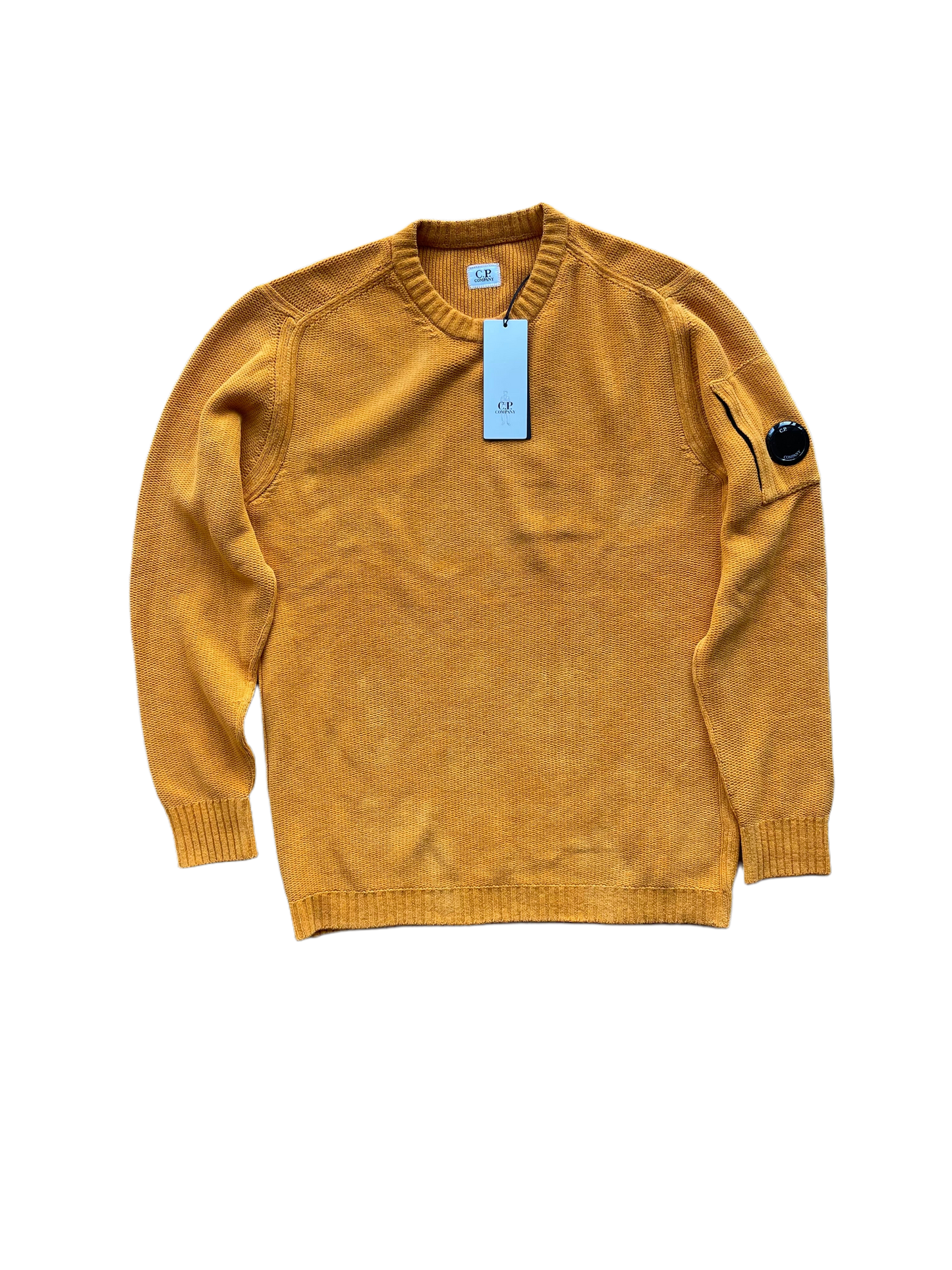 C.P. Company Orange Chenille Cotton Crew Neck Knit (L)